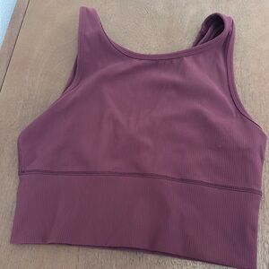 Lululemon Power Pivot Ribbed Tank - 8 Red Merlot